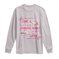 Striped One School Year Later Long Sleeve Shirt Funny Goose Teacher Summer