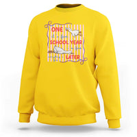Striped One School Year Later Sweatshirt Funny Goose Teacher Summer