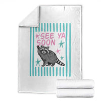 Striped Funny See Ya Soon Racoon Throw Blanket Last Day Of School Teacher