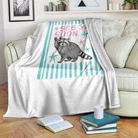 Striped Funny See Ya Soon Racoon Throw Blanket Last Day Of School Teacher