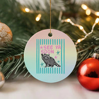 Striped Funny See Ya Soon Racoon Ceramic Ornament Last Day Of School Teacher