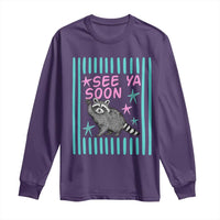 Striped Funny See Ya Soon Racoon Long Sleeve Shirt Last Day Of School Teacher