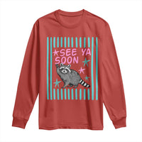 Striped Funny See Ya Soon Racoon Long Sleeve Shirt Last Day Of School Teacher