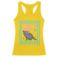 Striped Funny See Ya Soon Racoon Racerback Tank Top Last Day Of School Teacher