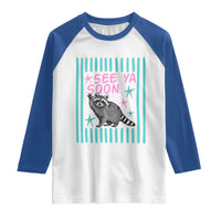 Striped Funny See Ya Soon Racoon Raglan Shirt Last Day Of School Teacher