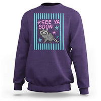 Striped Funny See Ya Soon Racoon Sweatshirt Last Day Of School Teacher