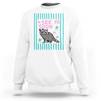Striped Funny See Ya Soon Racoon Sweatshirt Last Day Of School Teacher