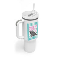 Striped Funny See Ya Soon Racoon Tumbler With Handle Last Day Of School Teacher