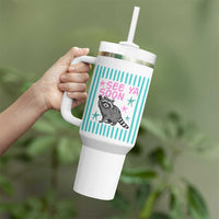 Striped Funny See Ya Soon Racoon Tumbler With Handle Last Day Of School Teacher