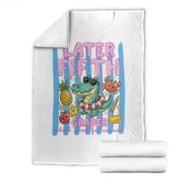 Later Fifth Grader School's Out For Summer Throw Blanket Last Day Of School Later Gator Alligator