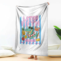 Later Fifth Grader School's Out For Summer Throw Blanket Last Day Of School Later Gator Alligator