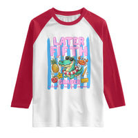 Later Fifth Grader School's Out For Summer Raglan Shirt Last Day Of School Later Gator Alligator