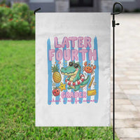 Later Fourth Grader School's Out For Summer Garden Flag Last Day Of School Later Gator Alligator