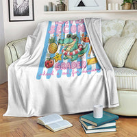 Later Second Grader School's Out For Summer Throw Blanket Last Day Of School Later Gator Alligator
