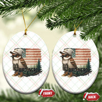 Bird Nerd Ceramic Ornament Funny Bird Watching Patriotic American Flag - Wonder Print Shop