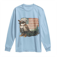 Bird Nerd Long Sleeve Shirt Funny Bird Watching Patriotic American Flag - Wonder Print Shop