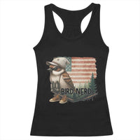Bird Nerd Racerback Tank Top Funny Bird Watching Patriotic American Flag - Wonder Print Shop