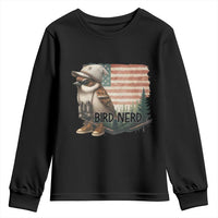 Bird Nerd Youth Sweatshirt Funny Bird Watching Patriotic American Flag - Wonder Print Shop