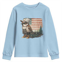 Bird Nerd Youth Sweatshirt Funny Bird Watching Patriotic American Flag - Wonder Print Shop