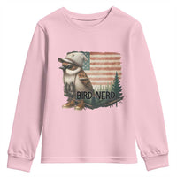 Bird Nerd Youth Sweatshirt Funny Bird Watching Patriotic American Flag - Wonder Print Shop