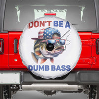 Dont Be A Dumb Bass Spare Tire Cover Funny Patriotic Bass Fishing USA Flag Lover - Wonder Print Shop