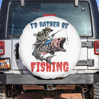 Funny Skeleton Fish Spare Tire Cover Id Rather Be Fishing Bass Fisherman Halloween - Wonder Print Shop
