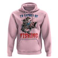 Funny Skeleton Fish Hoodie Id Rather Be Fishing Bass Fisherman Halloween - Wonder Print Shop