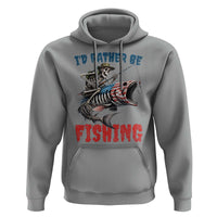 Funny Skeleton Fish Hoodie Id Rather Be Fishing Bass Fisherman Halloween - Wonder Print Shop