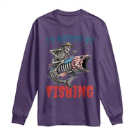 Funny Skeleton Fish Long Sleeve Shirt Id Rather Be Fishing Bass Fisherman Halloween - Wonder Print Shop