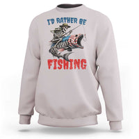 Funny Skeleton Fish Sweatshirt Id Rather Be Fishing Bass Fisherman Halloween - Wonder Print Shop