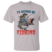 Funny Skeleton Fish T Shirt Id Rather Be Fishing Bass Fisherman Halloween - Wonder Print Shop