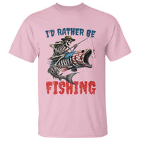 Funny Skeleton Fish T Shirt Id Rather Be Fishing Bass Fisherman Halloween - Wonder Print Shop