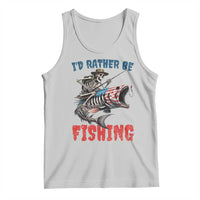 Funny Skeleton Fish Tank Top Id Rather Be Fishing Bass Fisherman Halloween - Wonder Print Shop