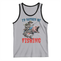 Funny Skeleton Fish Tank Top Id Rather Be Fishing Bass Fisherman Halloween - Wonder Print Shop