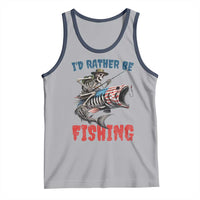 Funny Skeleton Fish Tank Top Id Rather Be Fishing Bass Fisherman Halloween - Wonder Print Shop