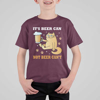 Funny Cat Drinking Beer T Shirt For Kid It Is Beer Can Not Beer Can Not Kitty Lovers - Wonder Print Shop