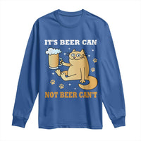 Funny Cat Drinking Beer Long Sleeve Shirt It Is Beer Can Not Beer Can Not Kitty Lovers - Wonder Print Shop