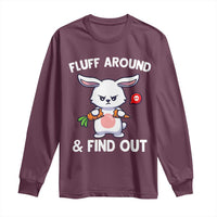 Fluff Around And Find Out Long Sleeve Shirt Funny Bunny Rabbit Meme - Wonder Print Shop