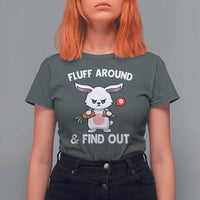Fluff Around And Find Out T Shirt For Women Funny Bunny Rabbit Meme - Wonder Print Shop