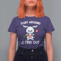 Fluff Around And Find Out T Shirt For Women Funny Bunny Rabbit Meme - Wonder Print Shop