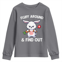 Fluff Around And Find Out Youth Sweatshirt Funny Bunny Rabbit Meme - Wonder Print Shop