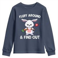 Fluff Around And Find Out Youth Sweatshirt Funny Bunny Rabbit Meme - Wonder Print Shop