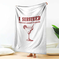 I Survived Patricia's Sunset Cocktails Throw Blanket Vintage 90s Trendy TV Show Movie