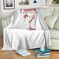 I Survived Patricia's Sunset Cocktails Throw Blanket Vintage 90s Trendy TV Show Movie