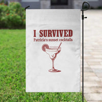 I Survived Patricia's Sunset Cocktails Garden Flag Vintage 90s Trendy TV Show Movie