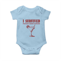 I Survived Patricia's Sunset Cocktails Baby Onesie Vintage 90s Trendy TV Show Movie