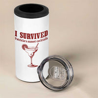 I Survived Patricia's Sunset Cocktails 4 in 1 Can Cooler Tumbler Vintage 90s Trendy TV Show Movie