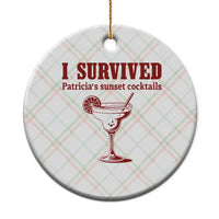 I Survived Patricia's Sunset Cocktails Ceramic Ornament Vintage 90s Trendy TV Show Movie