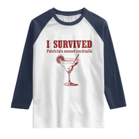 I Survived Patricia's Sunset Cocktails Raglan Shirt Vintage 90s Trendy TV Show Movie
