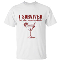 I Survived Patricia's Sunset Cocktails T Shirt Vintage 90s Trendy TV Show Movie